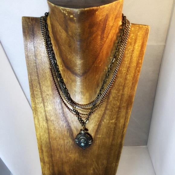 Four metal long pendent necklace - Picture 5 of 5